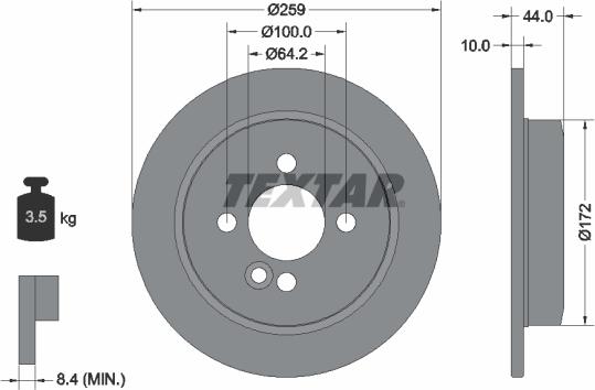 Textar 92175005 - Brake Disc autospares.lv