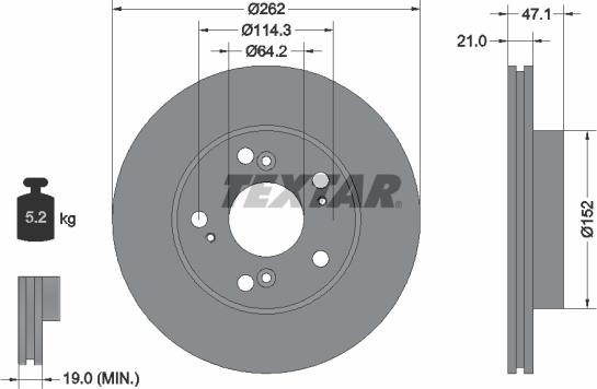 Textar 92175800 - Brake Disc autospares.lv