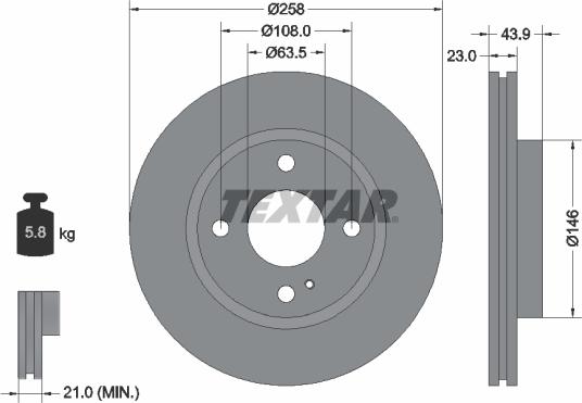 Textar 92176005 - Brake Disc autospares.lv