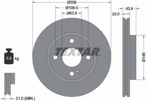 Textar 92176000 - Brake Disc autospares.lv