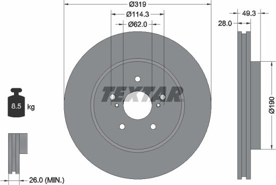 Textar 92171503 - Brake Disc autospares.lv