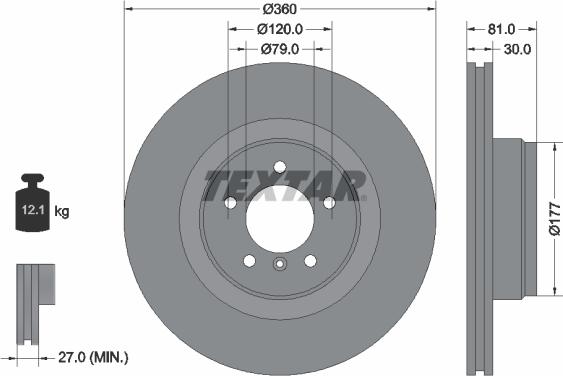 Textar 92178403 - Brake Disc autospares.lv