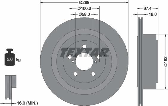 Textar 92173603 - Brake Disc autospares.lv