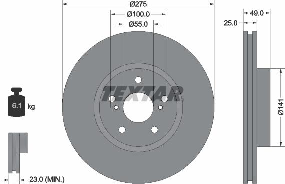 Textar 92173103 - Brake Disc autospares.lv