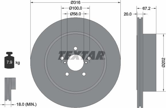 Textar 92173703 - Brake Disc autospares.lv