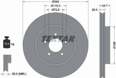 Textar 92177100 - Brake Disc autospares.lv