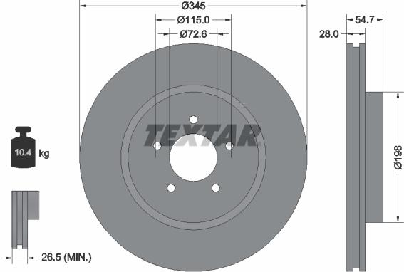 Textar 92177103 - Brake Disc autospares.lv