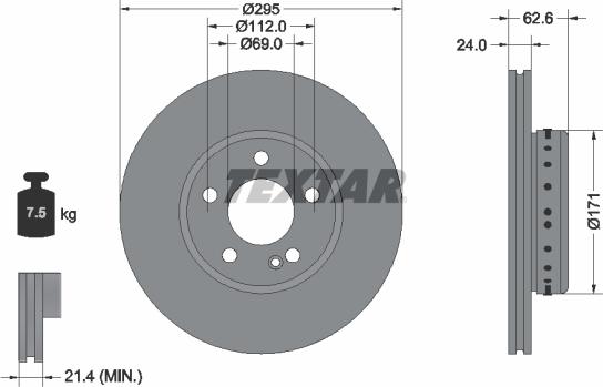 Textar 92343925 - Brake Disc autospares.lv