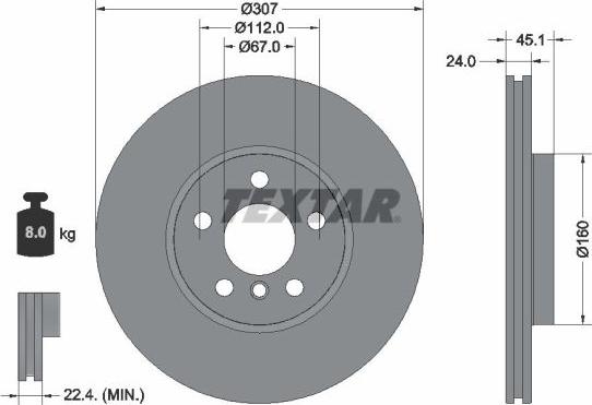 Textar 92347205 - Brake Disc autospares.lv