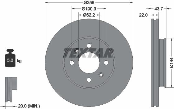 Textar 92304603 - Brake Disc autospares.lv