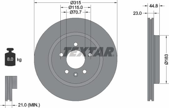 Textar 92305603 - Brake Disc autospares.lv