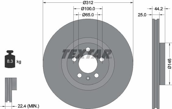 Textar 92306405 - Brake Disc autospares.lv