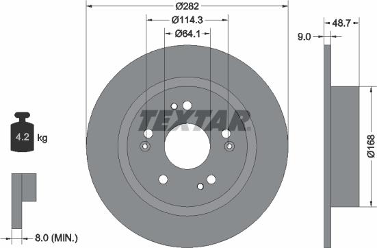 Textar 92301603 - Brake Disc autospares.lv