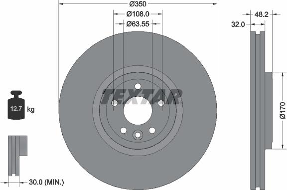 Textar 92308105 - Brake Disc autospares.lv