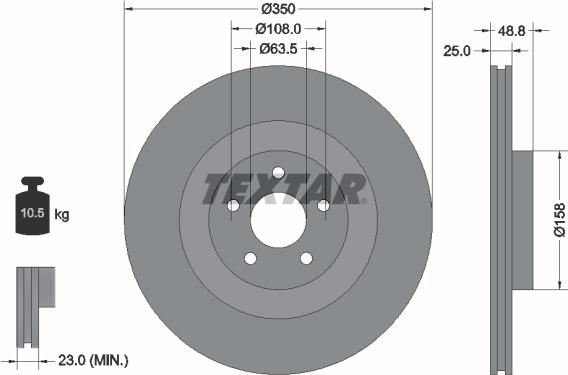 Textar 92307405 - Brake Disc autospares.lv