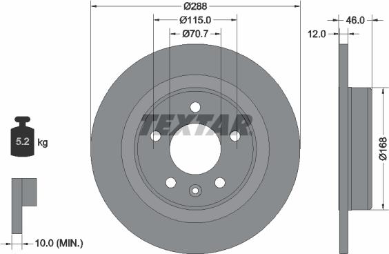 Textar 92314603 - Brake Disc autospares.lv