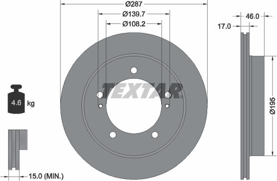 Textar 92314103 - Brake Disc autospares.lv