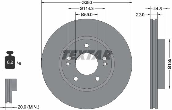 Textar 92314703 - Brake Disc autospares.lv