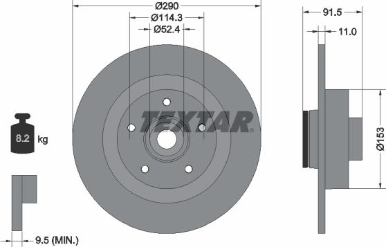 Textar 92316503 - Brake Disc autospares.lv