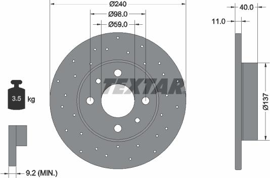 Textar 92316003 - Brake Disc autospares.lv