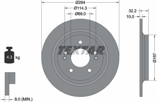 Textar 92316303 - Brake Disc autospares.lv