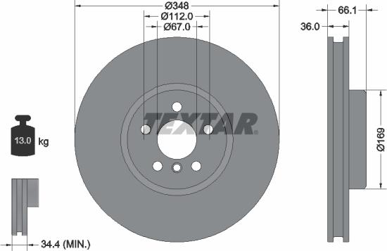 Textar 92312605 - Brake Disc autospares.lv