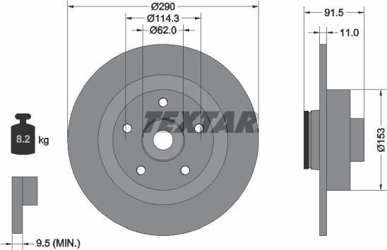 Textar 92317603 - Brake Disc autospares.lv