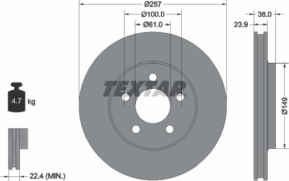 Textar 92332600 - Brake Disc autospares.lv