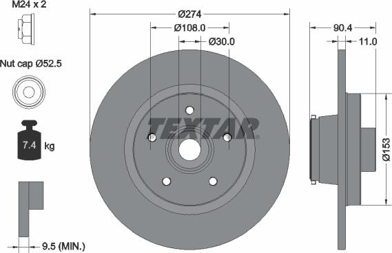 Textar 92329403 - Brake Disc autospares.lv