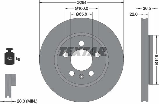 Textar 92329503 - Brake Disc autospares.lv