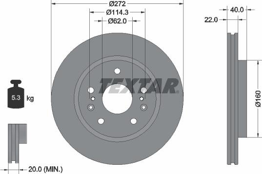 Textar 92329603 - Brake Disc autospares.lv