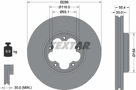 Textar 92320303 - Brake Disc autospares.lv