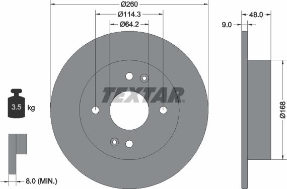 Textar 92320200 - Brake Disc autospares.lv