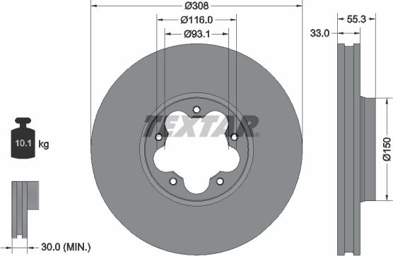 Textar 92327303 - Brake Disc autospares.lv