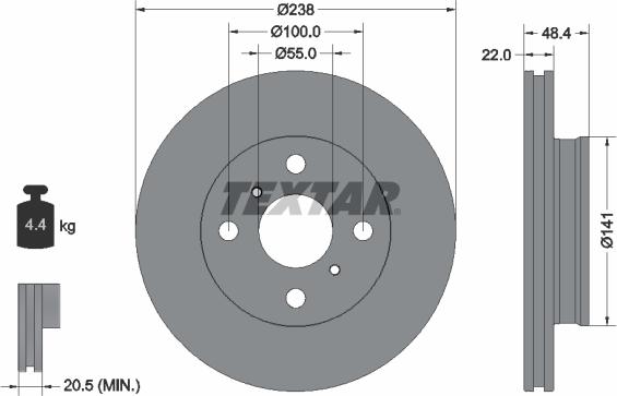 Textar 92294603 - Brake Disc autospares.lv