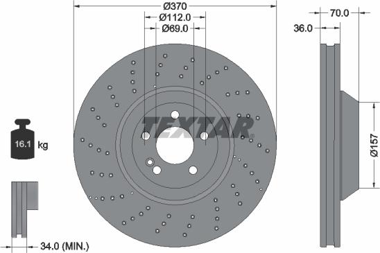 Textar 92294105 - Brake Disc autospares.lv