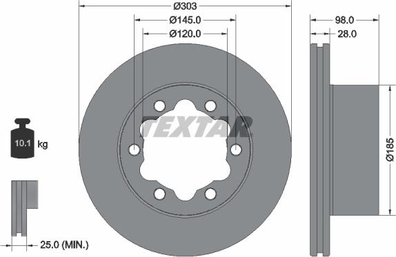 Textar 92295303 - Brake Disc autospares.lv