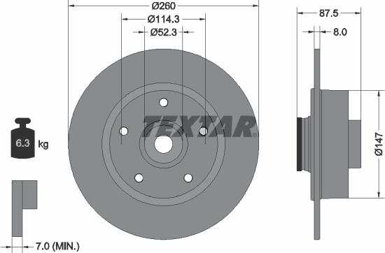 Textar 92295203 - Brake Disc autospares.lv