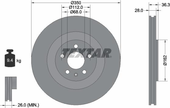 Textar 92290405 - Brake Disc autospares.lv