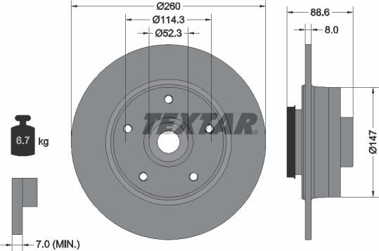 Textar 92291003 - Brake Disc autospares.lv