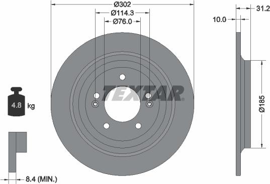 Textar 92293403 - Brake Disc autospares.lv