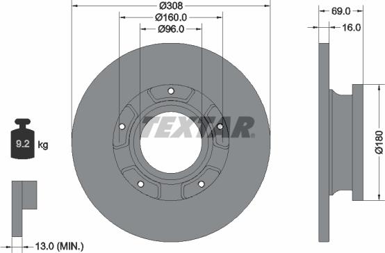 Textar 92292603 - Brake Disc autospares.lv