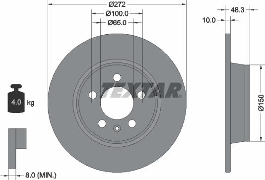 Textar 92292003 - Brake Disc autospares.lv