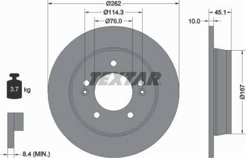 Textar 92240000 - Brake Disc autospares.lv