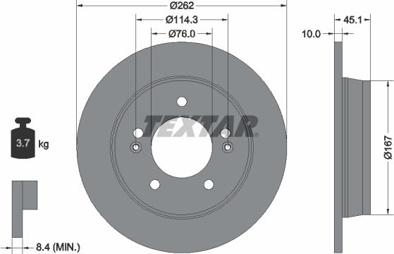 Textar 92240003 - Brake Disc autospares.lv