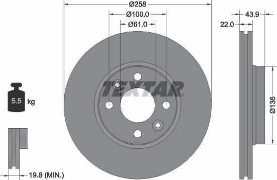 Textar 92241503 - Brake Disc autospares.lv