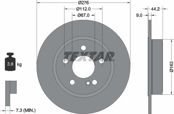 Textar 92241300 - Brake Disc autospares.lv