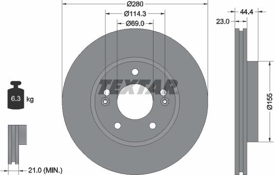 Textar 92243203 - Brake Disc autospares.lv