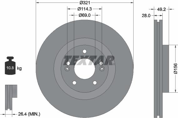 Textar 92242903 - Brake Disc autospares.lv