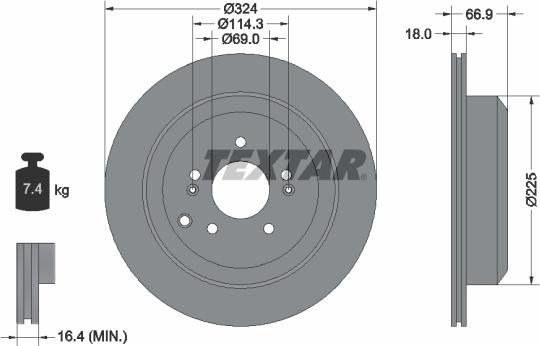 Textar 92242603 - Brake Disc autospares.lv